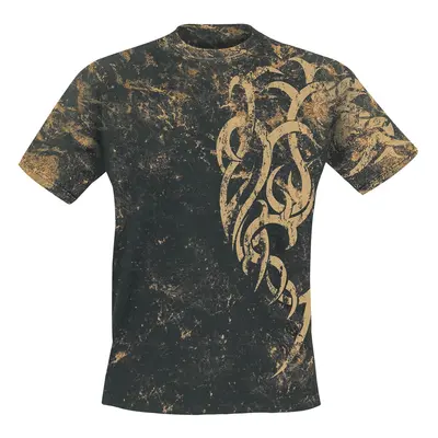 Outer Vision Marble Tattoo T-Shirt black