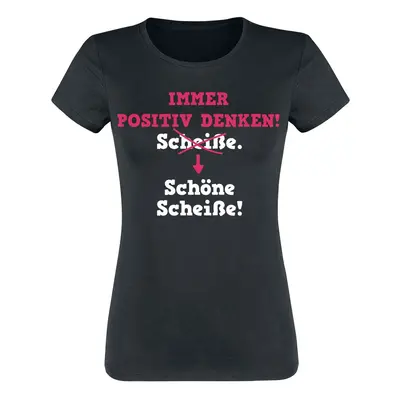 Slogans Immer positiv denken! T-Shirt black