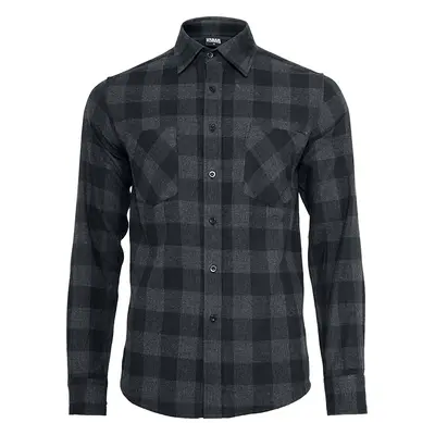 Urban Classics Checked Flannel Shirt Longsleeve black grey