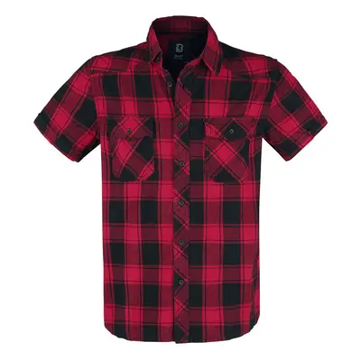 Brandit Half-Sleeve Checked Shirt Short-sleeved Shirt black red