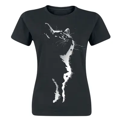 Tierisch Cat Silhouette T-Shirt black