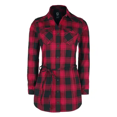 Brandit Ladies Long Shirt Lucy Longsleeve red black