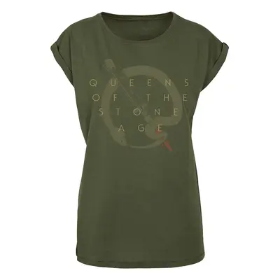 Queens Of The Stone Age In Times New Roman - Snake Logo T-Shirt olive