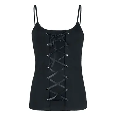 Gothicana by EMP Black Top with Lacing and Thin Straps Top black