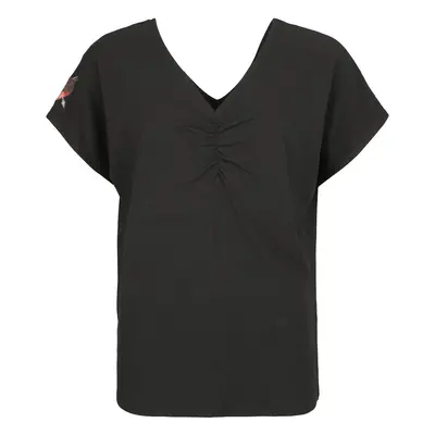 Black Premium by EMP T-shirt with shirred V-neck T-Shirt black