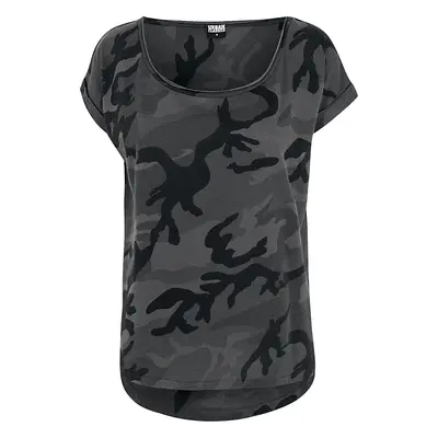 Urban Classics Ladies Camo Back Shaped Tee T-Shirt dark camo