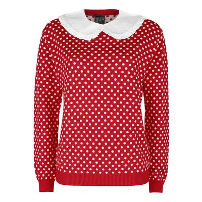 Pussy Deluxe Dotties Knit Pullover & Collar Knit jumper red white