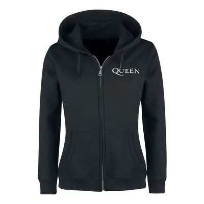 Queen Crest Vintage Hooded zip black