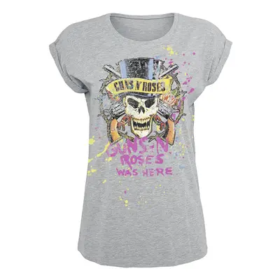 Guns N' Roses Top Hat Splatter T-Shirt mottled grey