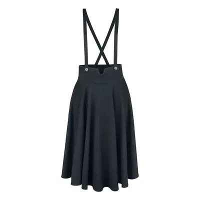 Voodoo Vixen Toyin Black Herringbone Overall Skirt Medium-length skirt black