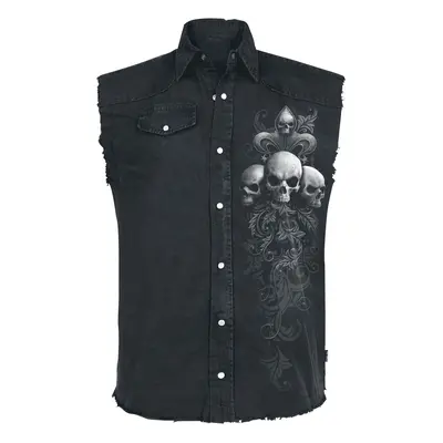 Spiral Skull Scroll Vest black