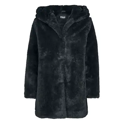 Urban Classics Ladies Hooded Teddy Coat Between-seasons Jacket black