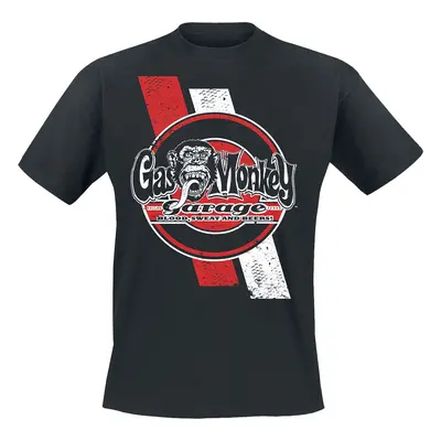 Gas Monkey Garage Red and white stripes T-Shirt black