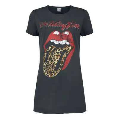 The Rolling Stones Amplified Collection - Leopard Tongue Short dress charcoal