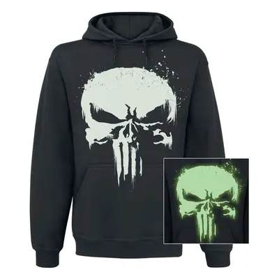 The Punisher Glow In The Dark Skull Hooded sweater black