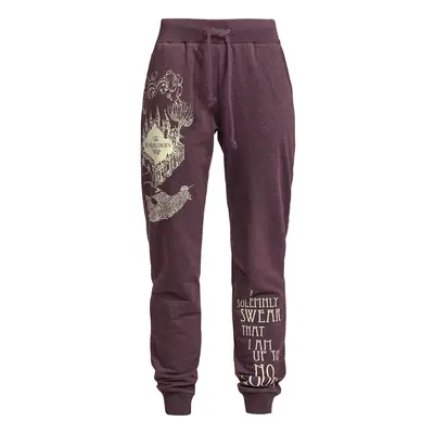 Harry Potter Marauder's Map Tracksuit Trousers mottled burgundy