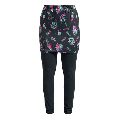 Full Volume by EMP Leggings with skirt and sweets print Leggings black