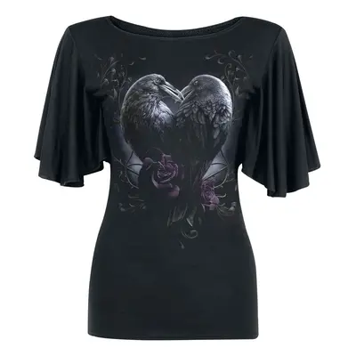 Spiral Raven Heart T-Shirt black