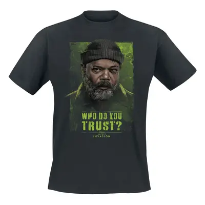 Secret invasion Who do you trust? Nick Fury T-Shirt black