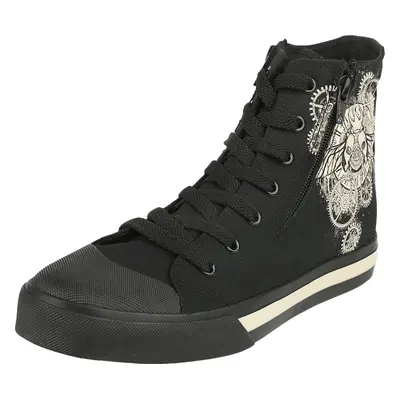 Gothicana by EMP Trainers with Industrial Beetle Print Sneakers High black