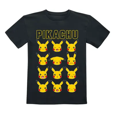 Pokémon Kids - Pikachu Faces T-Shirt black