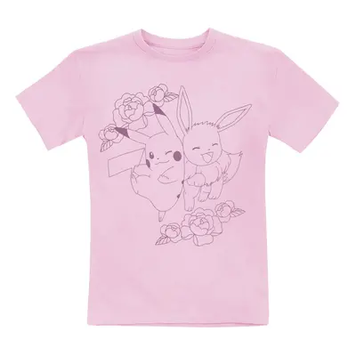 Pokémon Kids - Pikachu and Eevee T-Shirt light pink