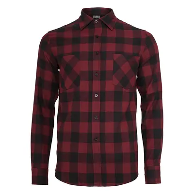 Urban Classics Checked Flannel Shirt Flanel Shirt black burgundy