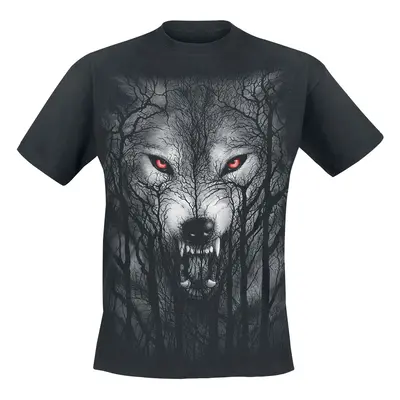 Spiral Forest Wolf T-Shirt black