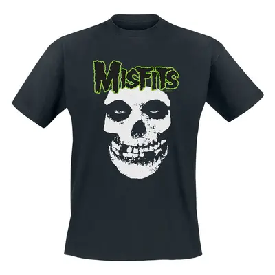 Misfits Green Skull T-Shirt black