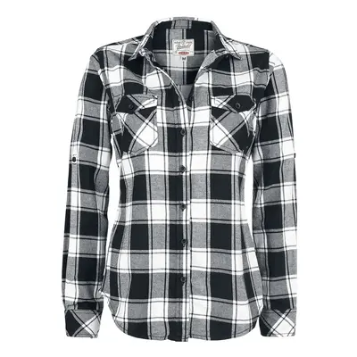 Brandit Amy Flannel Checkshirt Flanel Shirt black white