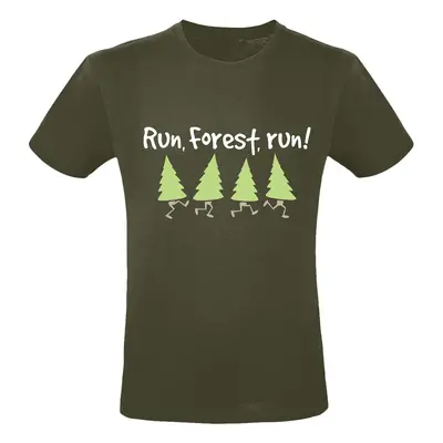 Slogans Run, Forest, Run! T-Shirt khaki