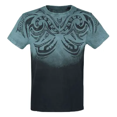 Outer Vision Waves Tattoo T-Shirt turquoise