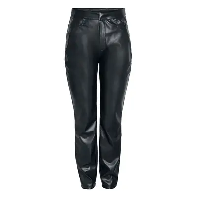 Noisy May Andy Moni PU high-waisted ankle trousers Imitation Leather Trousers black