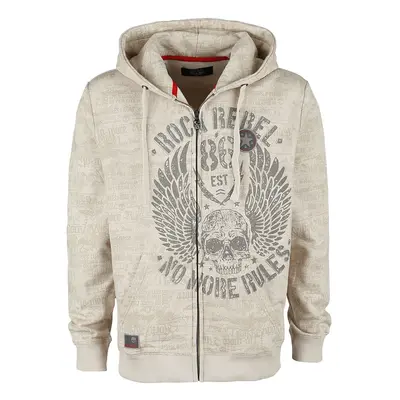 Rock Rebel by EMP Beige Hooded Jacket with Prints Hooded zip beige