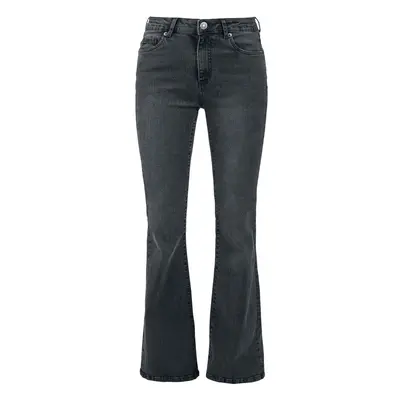 Urban Classics Ladies High Waist Flared Denim Trousers Jeans black