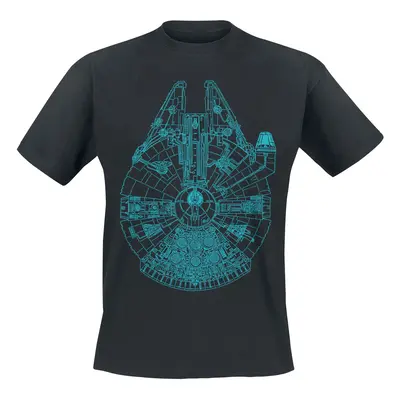 Star Wars Millenium Falcon Blueprint T-Shirt black