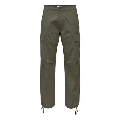 ONLY and SONS ONSRay Life 0020 ribstop cargo Cargo Trousers olive