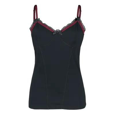 Gothicana by EMP Top with Lace Top black bordeaux