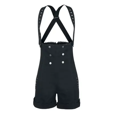 Gothicana by EMP Gothic dungarees Shorts black