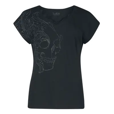 Black Premium by EMP T-shirt with skull print and lace T-Shirt black