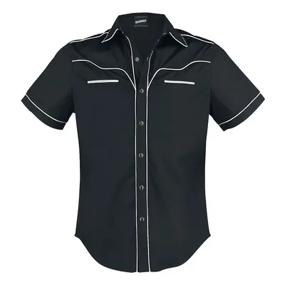 Banned Plain Trim Short-sleeved Shirt black white