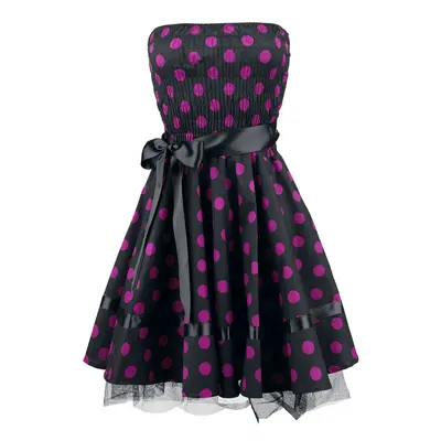 H&R London Big Purple Dots Short dress black pink