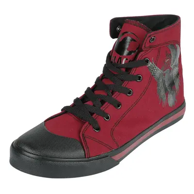 Black Premium by EMP Trainers with Raven Print Sneakers High dark red