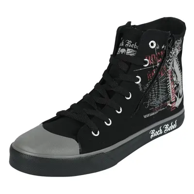 Rock Rebel by EMP Skeleton Nun Trainers With Zipper Sneakers High black