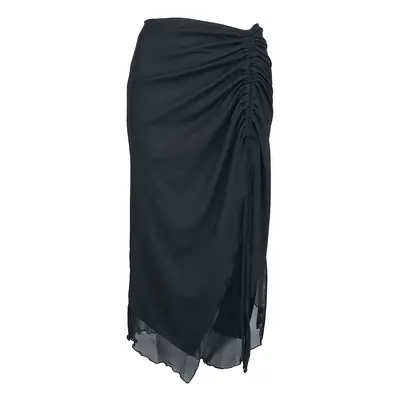 Banned Umbra ruched mesh skirt Medium-length skirt black