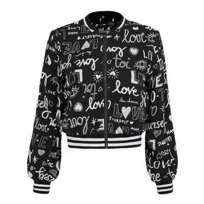 Hell Bunny Love Yourself Jacket Varsity Jacket black white