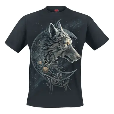 Spiral Celtic wolf T-Shirt black