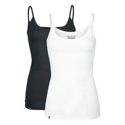 Black Premium by EMP Double Pack Spaghetti-Strap Tops Top black white