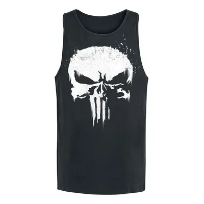 The Punisher Sprayed Skull Logo Tanktop black