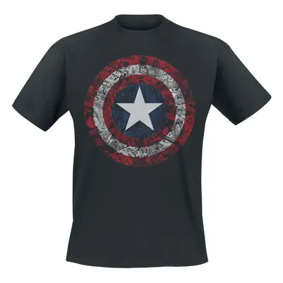 Captain America Comic Shield T-Shirt black